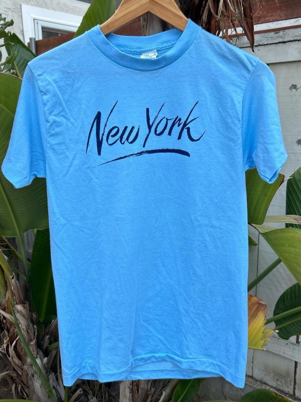 Vintage 80s New York Script Tourist T-Shirt USA Made L
